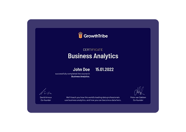 Business Analytics Certificate | Growth Tribe